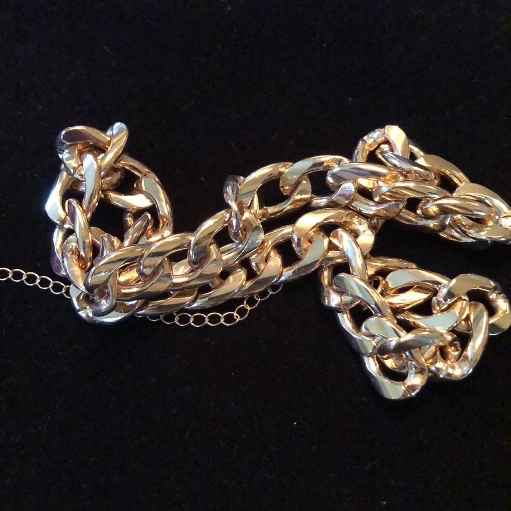 Glorious Large Gold Tone Chain Statement Necklace… - image 5